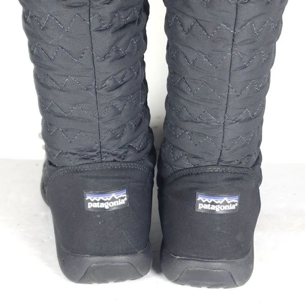 Patagonia Women's Fiona US8,5 Black PrimaLoft Quilted SidebZip Tall Boots